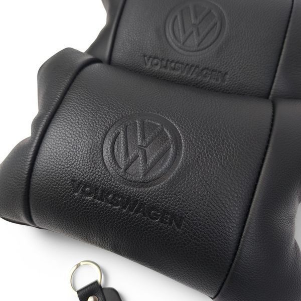 Набір шкіряних подушок 2шт - Volkswagen на підголовник у машину, Автомобільна подушка 00016831 фото