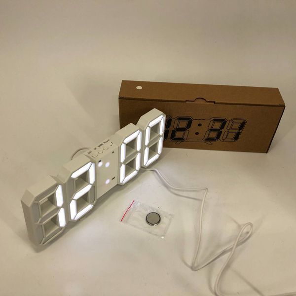 Часы настольные LY-1089 с белой подсветкой LED белые, Часы электронные светящиеся, Электронные часы VST 00012697 фото