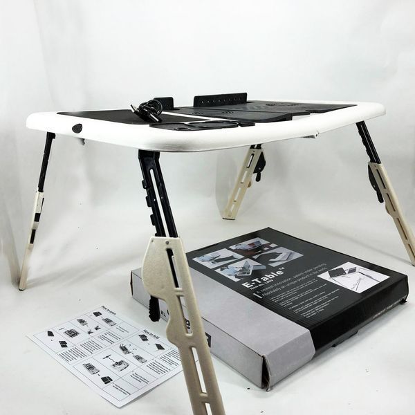 Складаний столик для ноутбука LD-09 E-Table, столик з охолодженням 2 USB кулера, Стіл підставка з вентиляцією 00017620 фото