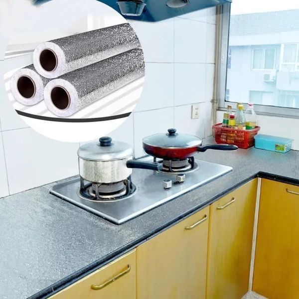Универсальная самоклеящаяся нано-пленка для кухни (Алюминиевая фольга) 5м 00013061 фото