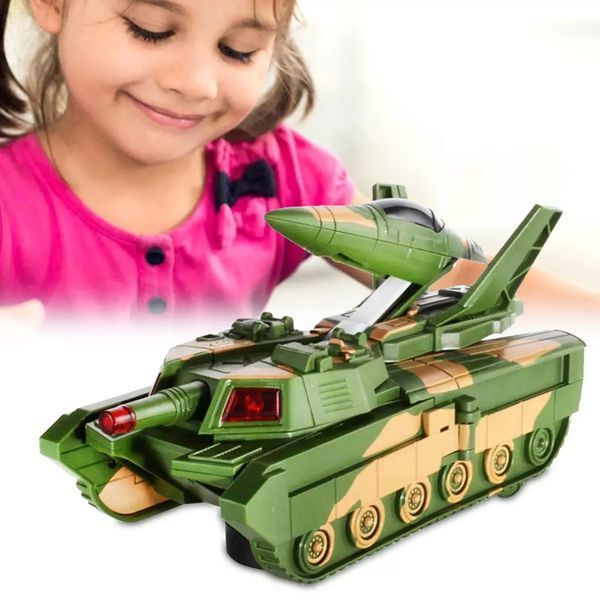 Армейский танк игрушка музыкальный , танк самолет 2 в 1 00016428 фото