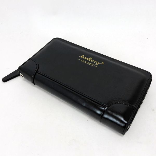 Кошелек кожаный мужской Baellerry leather black, кошелек мужской для карточек. Цвет: черный 00018318 фото