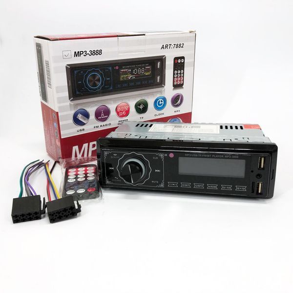 Автомагнітола MP3 3888 ISO 1DIN FM тюнер 4х50W сенсорний дисплей чорний, Bluetooth bluetooth магнітола 00017054 фото