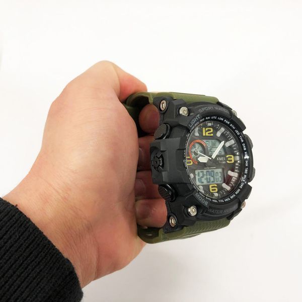 Часы наручные мужские SKMEI 1283AG ARMY GREEN, армейские часы противоударные. Цвет: зеленый 00022032 фото