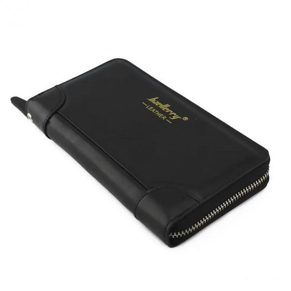 Кошелек кожаный мужской Baellerry leather black, кошелек мужской для карточек. Цвет: черный 00018318 фото
