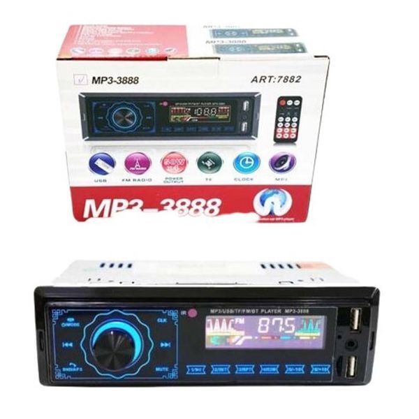 Автомагнітола MP3 3888 ISO 1DIN FM тюнер 4х50W сенсорний дисплей чорний, Bluetooth bluetooth магнітола 00017054 фото