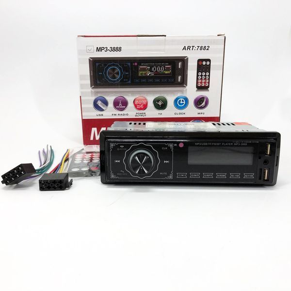 Автомагнітола MP3 3888 ISO 1DIN FM тюнер 4х50W сенсорний дисплей чорний, Bluetooth bluetooth магнітола 00017054 фото