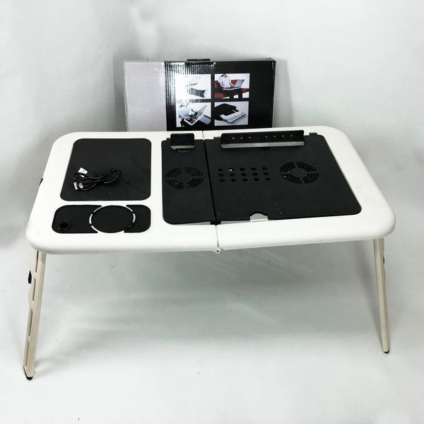 Складаний столик для ноутбука LD-09 E-Table, столик з охолодженням 2 USB кулера, Стіл підставка з вентиляцією 00017620 фото