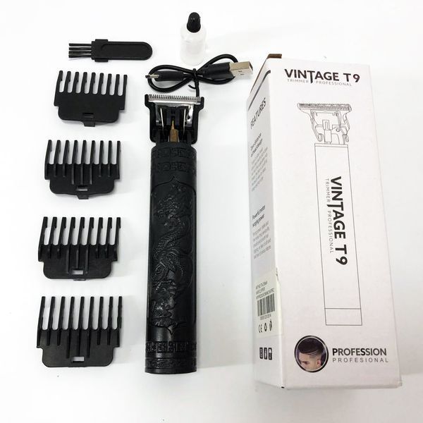 Машинка для стрижки волос Vintage T9-2 BLACK 4 насадки 00014571 фото
