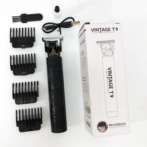 Машинка для стрижки волос Vintage T9-2 BLACK 4 насадки 00014571 фото