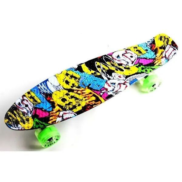 Пенни борд скейтборд Penny Board Fish Skateboards 22" ABEC-7 с светящимися колесами 00016051 фото
