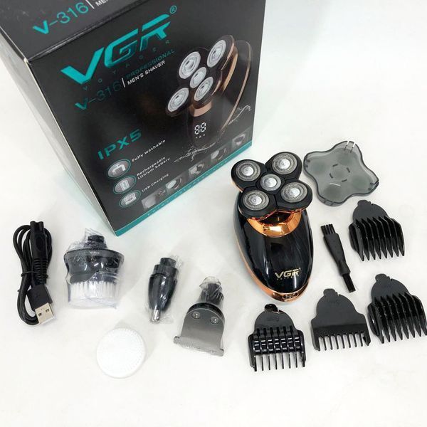 Электробритва VGR V-316, триммер для усов и бороды, аккумуляторная мужская бритва, триммер беспроводной 00015515 фото