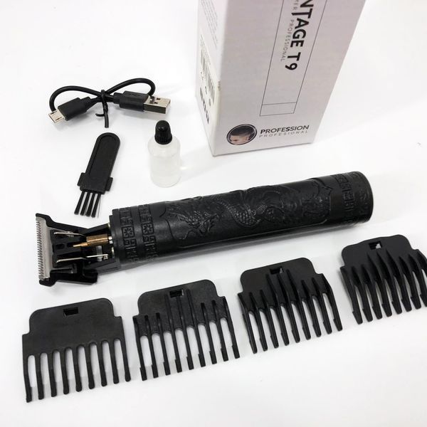 Машинка для стрижки волос Vintage T9-2 BLACK 4 насадки 00014571 фото