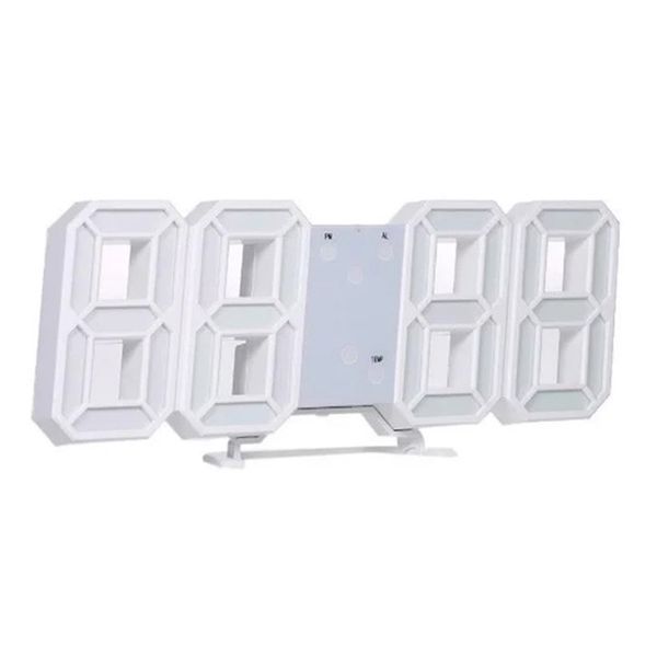 Часы настольные LY-1089 с белой подсветкой LED белые, Часы электронные светящиеся, Электронные часы VST 00012697 фото