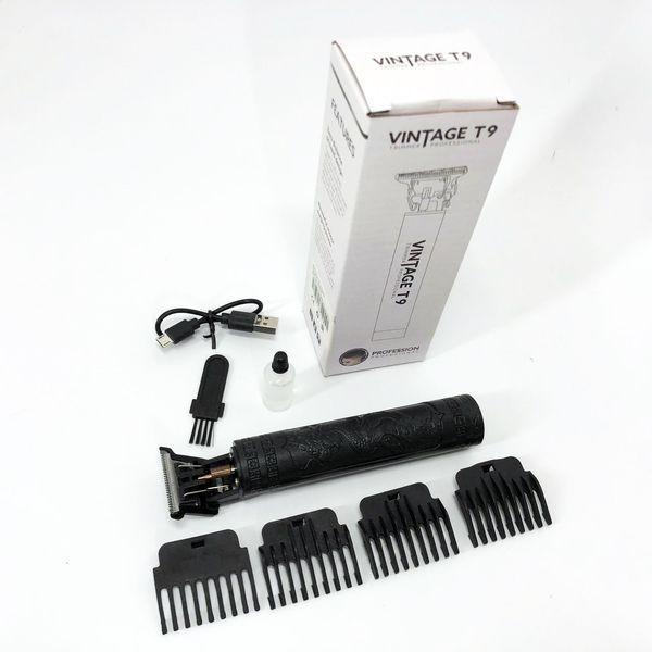 Машинка для стрижки волос Vintage T9-2 BLACK 4 насадки 00014571 фото