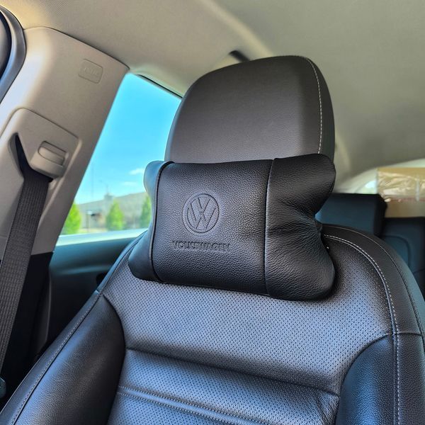 Набір шкіряних подушок 2шт - Volkswagen на підголовник у машину, Автомобільна подушка 00016831 фото