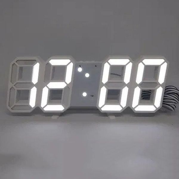 Часы настольные LY-1089 с белой подсветкой LED белые, Часы электронные светящиеся, Электронные часы VST 00012697 фото