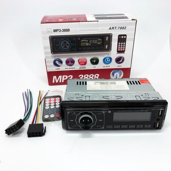 Автомагнітола MP3 3888 ISO 1DIN FM тюнер 4х50W сенсорний дисплей чорний, Bluetooth bluetooth магнітола 00017054 фото