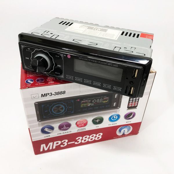 Автомагнітола MP3 3888 ISO 1DIN FM тюнер 4х50W сенсорний дисплей чорний, Bluetooth bluetooth магнітола 00017054 фото