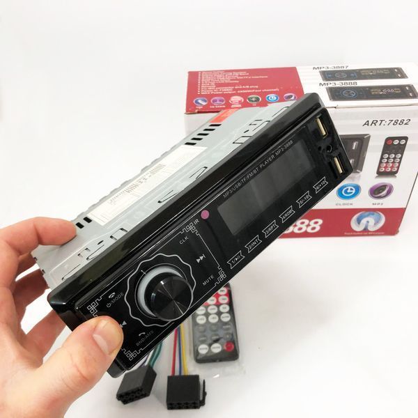 Автомагнітола MP3 3888 ISO 1DIN FM тюнер 4х50W сенсорний дисплей чорний, Bluetooth bluetooth магнітола 00017054 фото