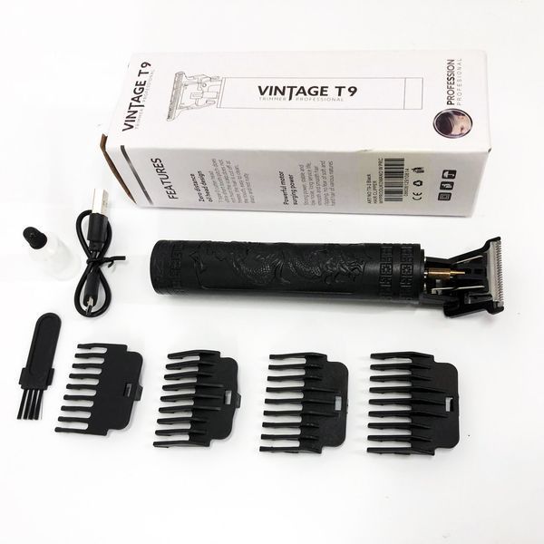Машинка для стрижки волос Vintage T9-2 BLACK 4 насадки 00014571 фото