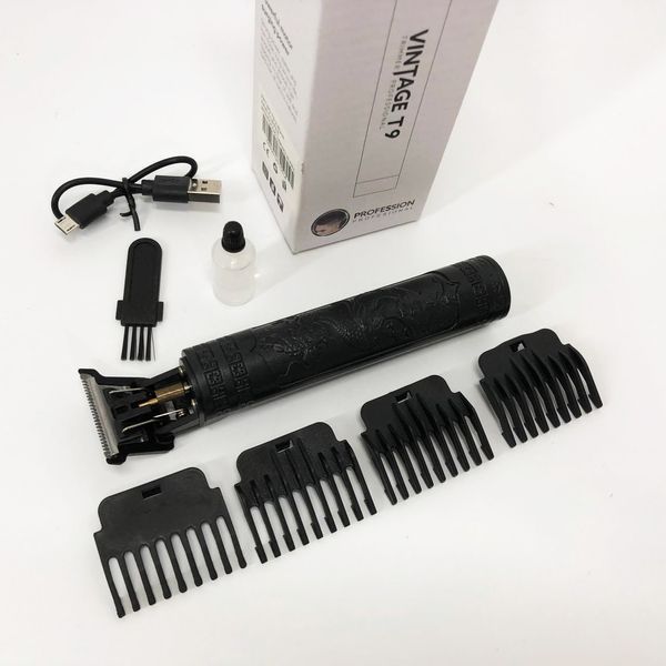 Машинка для стрижки волос Vintage T9-2 BLACK 4 насадки 00014571 фото