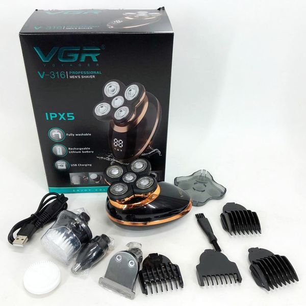 Электробритва VGR V-316, триммер для усов и бороды, аккумуляторная мужская бритва, триммер беспроводной 00015515 фото