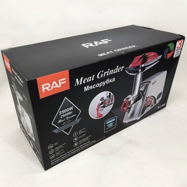 Электрическая мясорубка RAF R.3368 2500W Нержавеющая сталь, мясорубка электрическая металл 00018977 фото