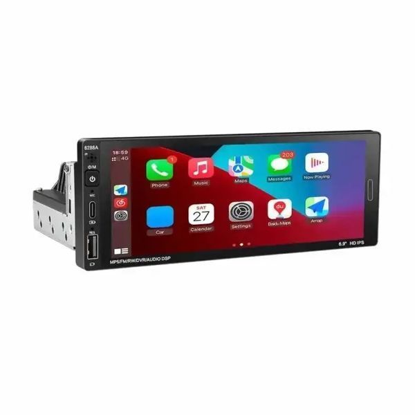 Универсальная магнитола в авто 6288-A 6.9'' (4+64GB) With Carplay с пультом 1din 00017174 фото