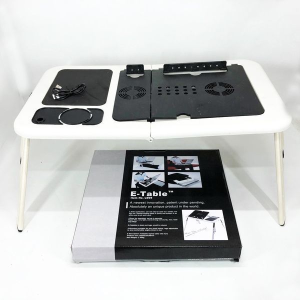 Складаний столик для ноутбука LD-09 E-Table, столик з охолодженням 2 USB кулера, Стіл підставка з вентиляцією 00017620 фото