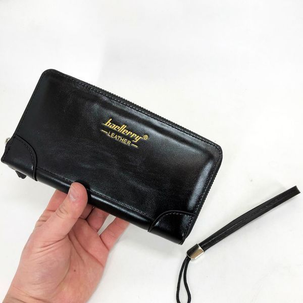 Кошелек кожаный мужской Baellerry leather black, кошелек мужской для карточек. Цвет: черный 00018318 фото