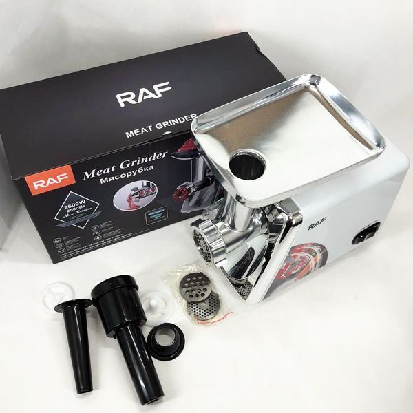 Электрическая мясорубка RAF R.3368 2500W Нержавеющая сталь, мясорубка электрическая металл 00018977 фото