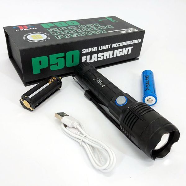 Фонарик ручной Bailong X-Balog BL-B99-P50, фонарь ручной тактический, водонепроницаемый фонарь 00022847 фото