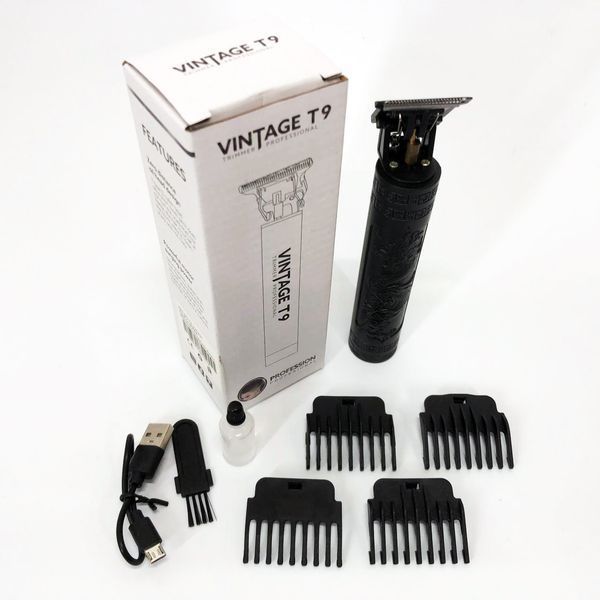 Машинка для стрижки волос Vintage T9-2 BLACK 4 насадки 00014571 фото