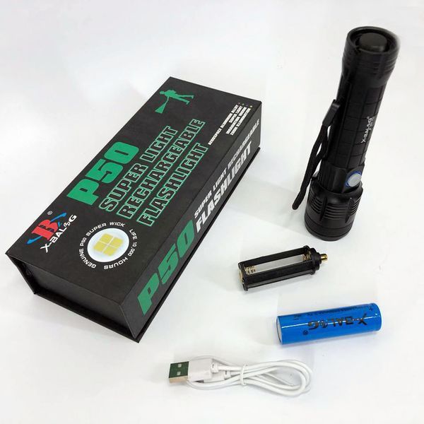 Фонарик ручной Bailong X-Balog BL-B99-P50, фонарь ручной тактический, водонепроницаемый фонарь 00022847 фото