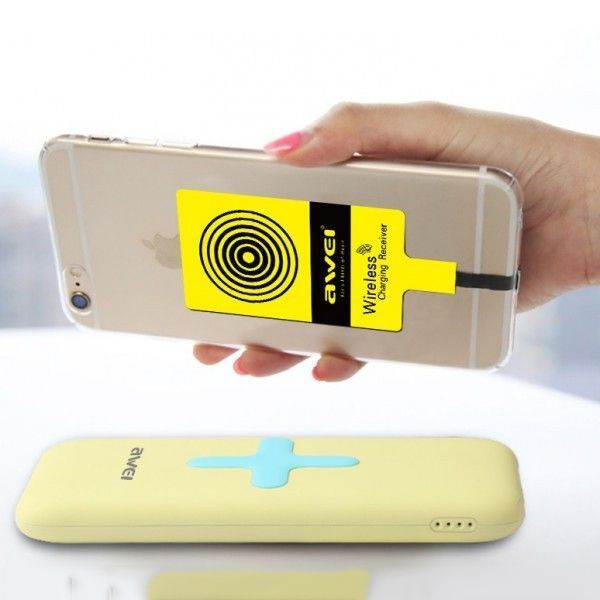 Power Bank AWEI P98K (Бездротова зарядка) 7000 mAh. Колір: жовтий 00017630 фото