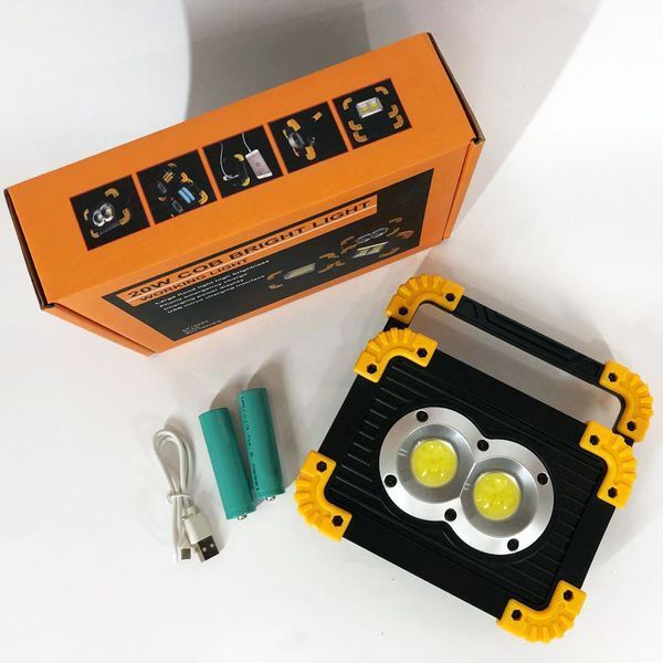 Прожектор светодиодный X-Balog L802-20W-2COB+1W, фонарь прожектор светильник, аварийная лампа 00022918 фото