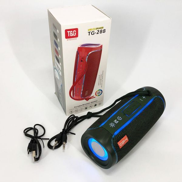 Портативна колонка Bluetooth з LED підсвічуванням TG288, акумуляторна колонка для музики. Колір: зелений 00017229 фото