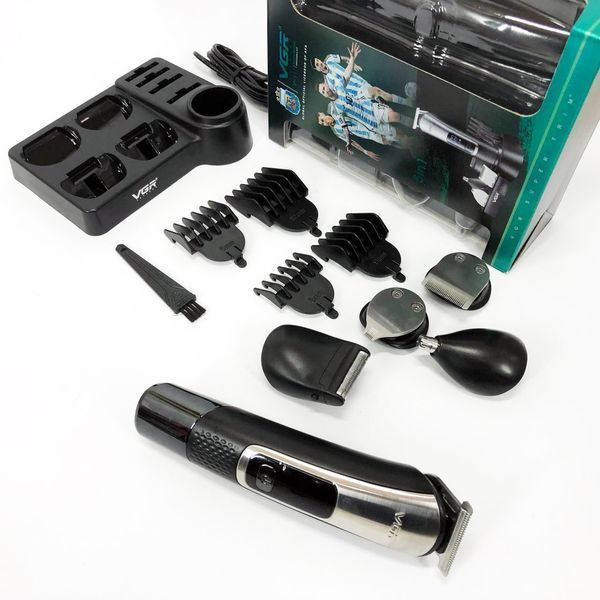 Набор для стрижки VGR 5 в 1 V-111, 9 насадок, Аккумуляторный универсальный триммер для стрижки 00014490 фото