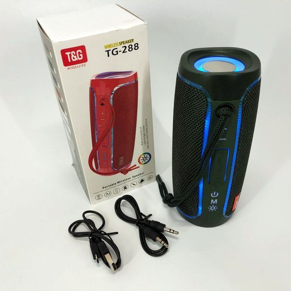 Портативна колонка Bluetooth з LED підсвічуванням TG288, акумуляторна колонка для музики. Колір: зелений 00017229 фото