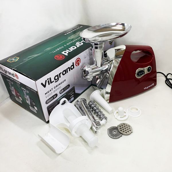 Электромясорубка ViLgrand V203-BRMG. Цвет: красный 00019390 фото
