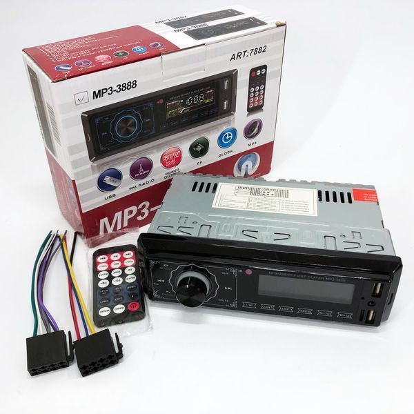 Автомагнітола MP3 3888 ISO 1DIN FM тюнер 4х50W сенсорний дисплей чорний, Bluetooth bluetooth магнітола 00017054 фото
