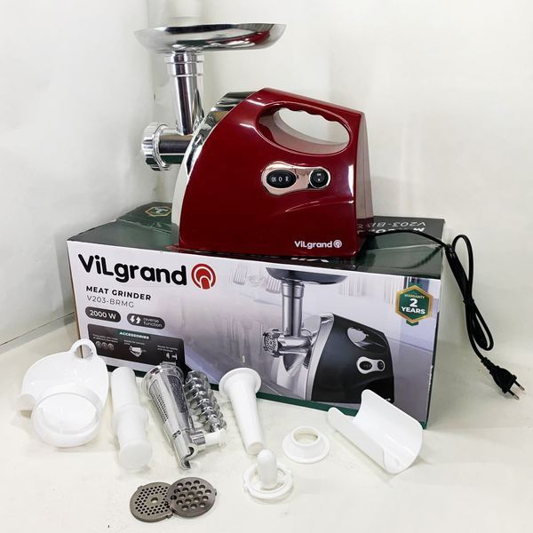 Электромясорубка ViLgrand V203-BRMG. Цвет: красный 00019390 фото
