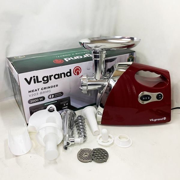 Электромясорубка ViLgrand V203-BRMG. Цвет: красный 00019390 фото
