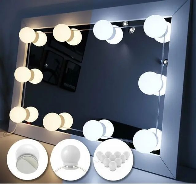 LED лампочки 10 шт для дзеркала 3 режими Mirror lights-meet different живлення USB 00023740 фото