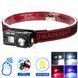 Ліхтар налобний 6541-3030+SMD(WHITE+RED+BLUE), Ліхтарик світлодіодний для туриста, Ліхтарик на голову 00023064 фото 1
