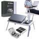 Складаний столик для ноутбука LD-09 E-Table, столик з охолодженням 2 USB кулера, Стіл підставка з вентиляцією 00017620 фото 24