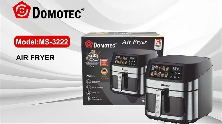Аерофритюрниця для смаження без масла Domotec MS-3222 3500W 00021863 фото